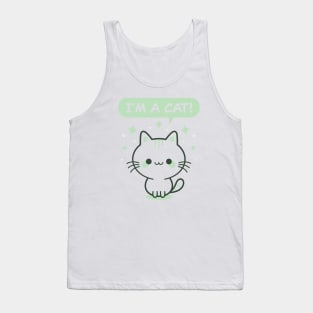 I'm A Cat! - Green Kitty Tank Top